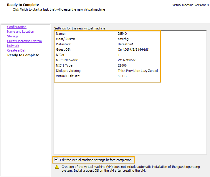 VMware ESXi Install