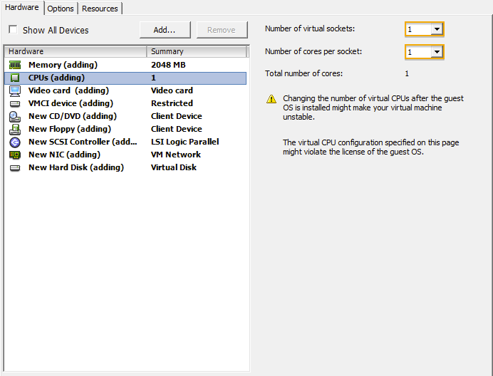 VMware ESXi Install